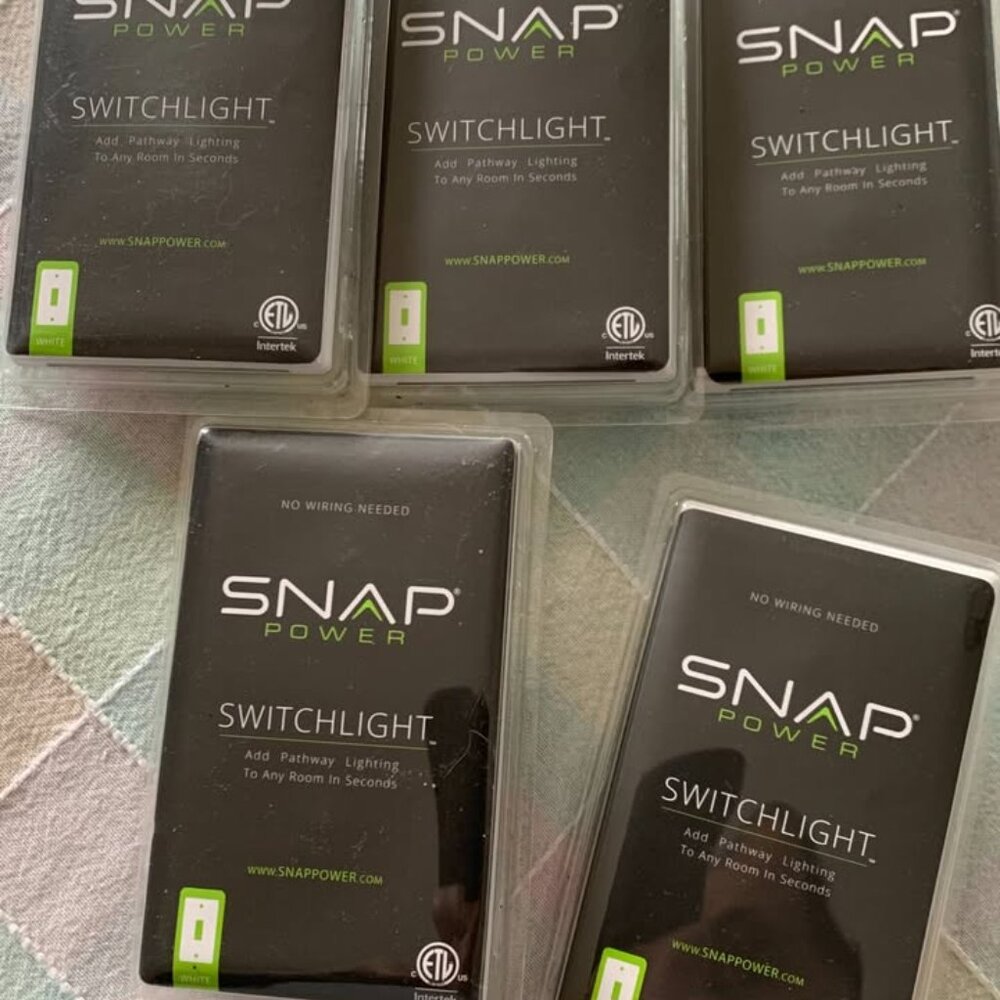 For Sale: 5 New Snap Switch Plate with LED Night Lights